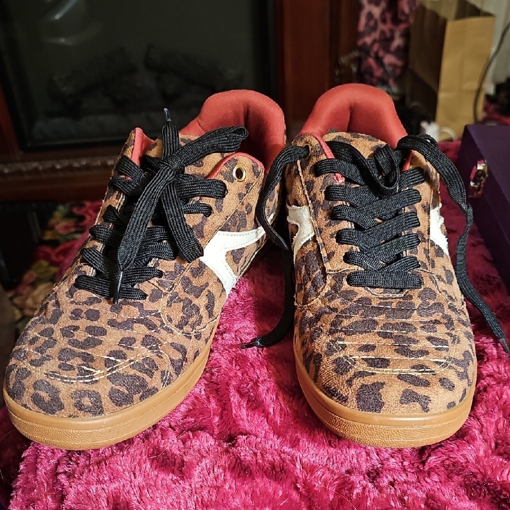 Astr Leopard Print Sneakers with Black Laces